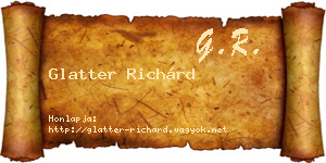 Glatter Richárd névjegykártya